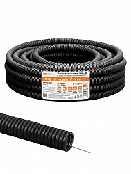 Труба гофрированная ПНД d 63 с зондом (15 м) легкая 350H черная TDM SQ0413-0007